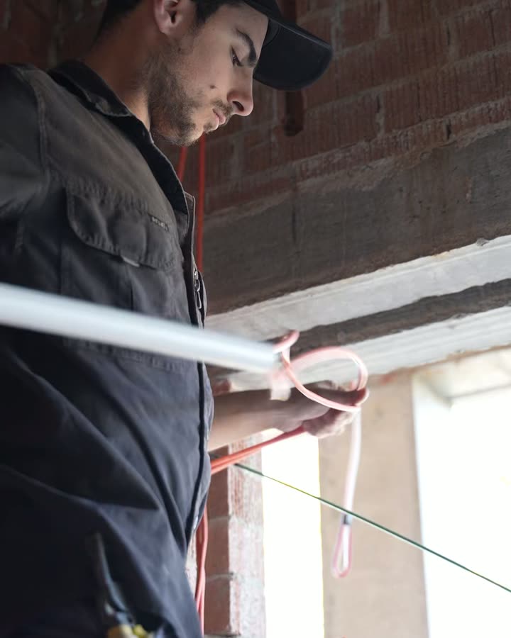 Electrician working on site
